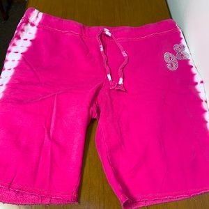 Tye dye drawstring cotton capris